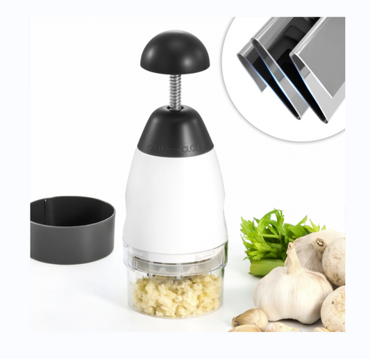 Manual Food Chopper with Press Lid - Vegetable and Herb Mincer for Kitchen